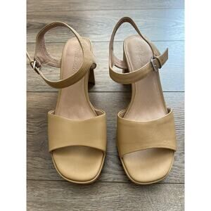 Madewell The Nadia Platform Sandal Womens 9 Tan Leather Chunky Heel Buckle